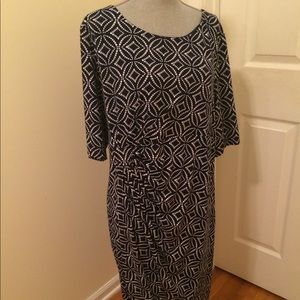 Navy blue and white dress